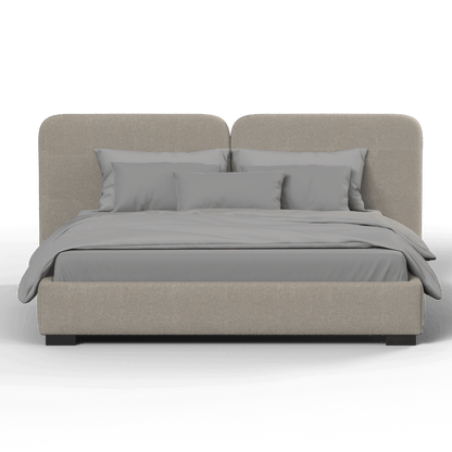 Chloe Upholstered Double Bed in Soft Woven Fabric