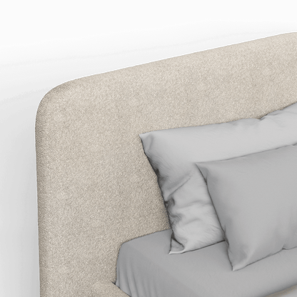 Chloe Upholstered Double Bed in Soft Woven Fabric