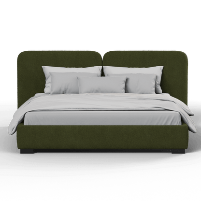 Chloe Upholstered Double Bed in Soft Woven Fabric