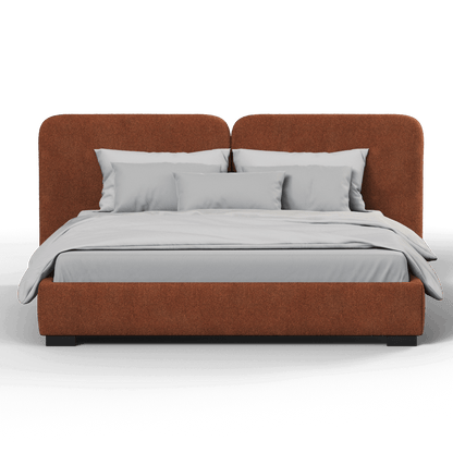 Chloe Upholstered Double Bed in Soft Woven Fabric
