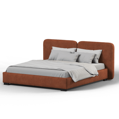 Chloe Upholstered Double Bed in Soft Woven Fabric