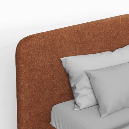 Chloe Upholstered Double Bed in Soft Woven Fabric