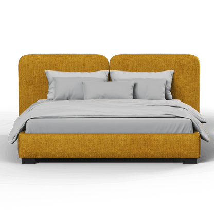 Chloe Upholstered Double Bed in Soft Woven Fabric