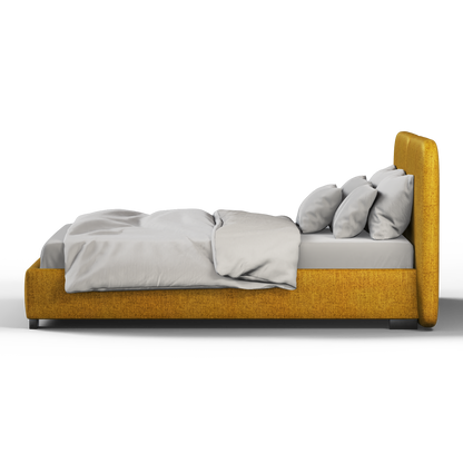 Chloe Upholstered Double Bed in Soft Woven Fabric