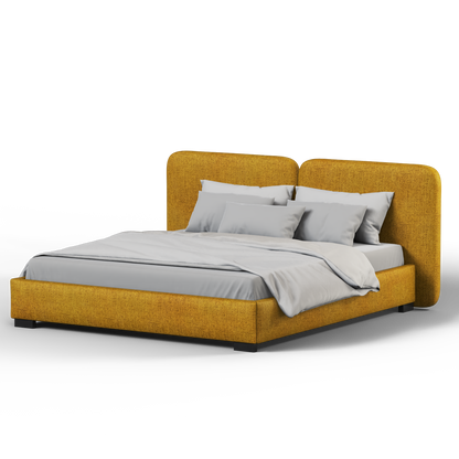 Chloe Upholstered Double Bed in Soft Woven Fabric