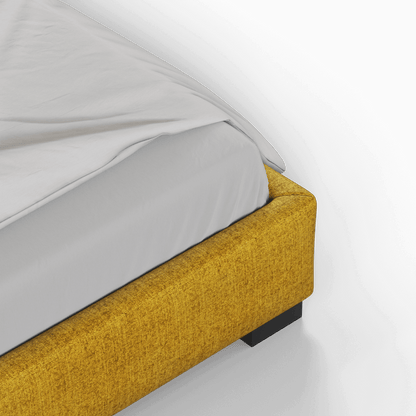 Chloe Upholstered Double Bed in Soft Woven Fabric