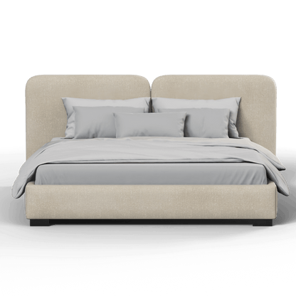 Chloe Upholstered Double Bed in Soft Woven Fabric
