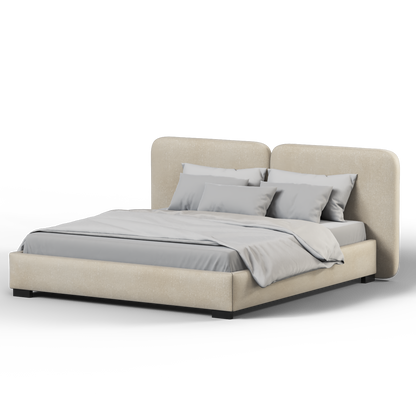 Chloe Upholstered Double Bed in Soft Woven Fabric