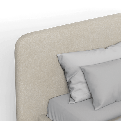 Chloe Upholstered Double Bed in Soft Woven Fabric