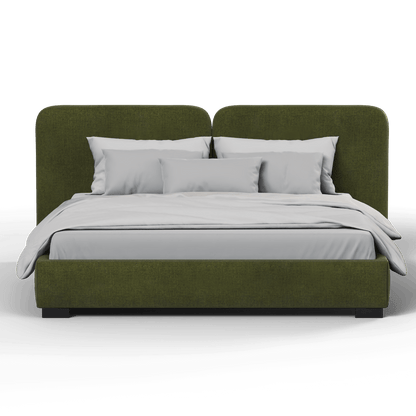 Chloe Upholstered Double Bed in Soft Woven Fabric