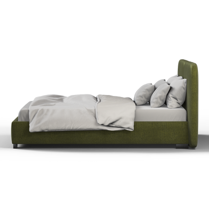 Chloe Upholstered Double Bed in Soft Woven Fabric