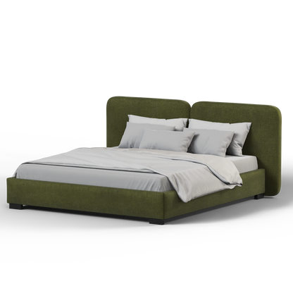 Chloe Upholstered Double Bed in Soft Woven Fabric