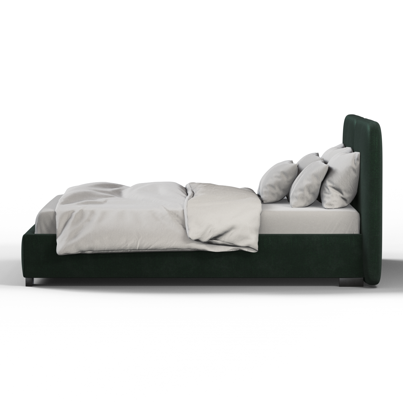Chloe Upholstered Double Bed in Soft Woven Fabric