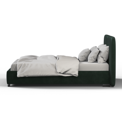 Chloe Upholstered Double Bed in Soft Woven Fabric
