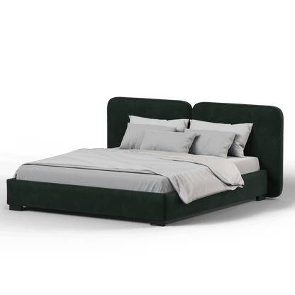 Chloe Upholstered Double Bed in Soft Woven Fabric