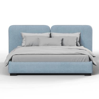 Chloe Upholstered Double Bed in Soft Woven Fabric