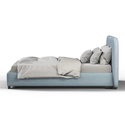 Chloe Upholstered Double Bed in Soft Woven Fabric