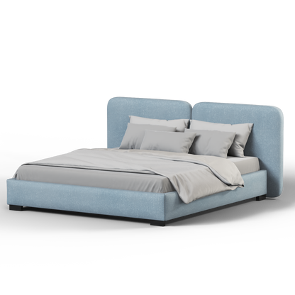 Chloe Upholstered Double Bed in Soft Woven Fabric