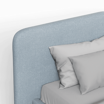 Chloe Upholstered Double Bed in Soft Woven Fabric