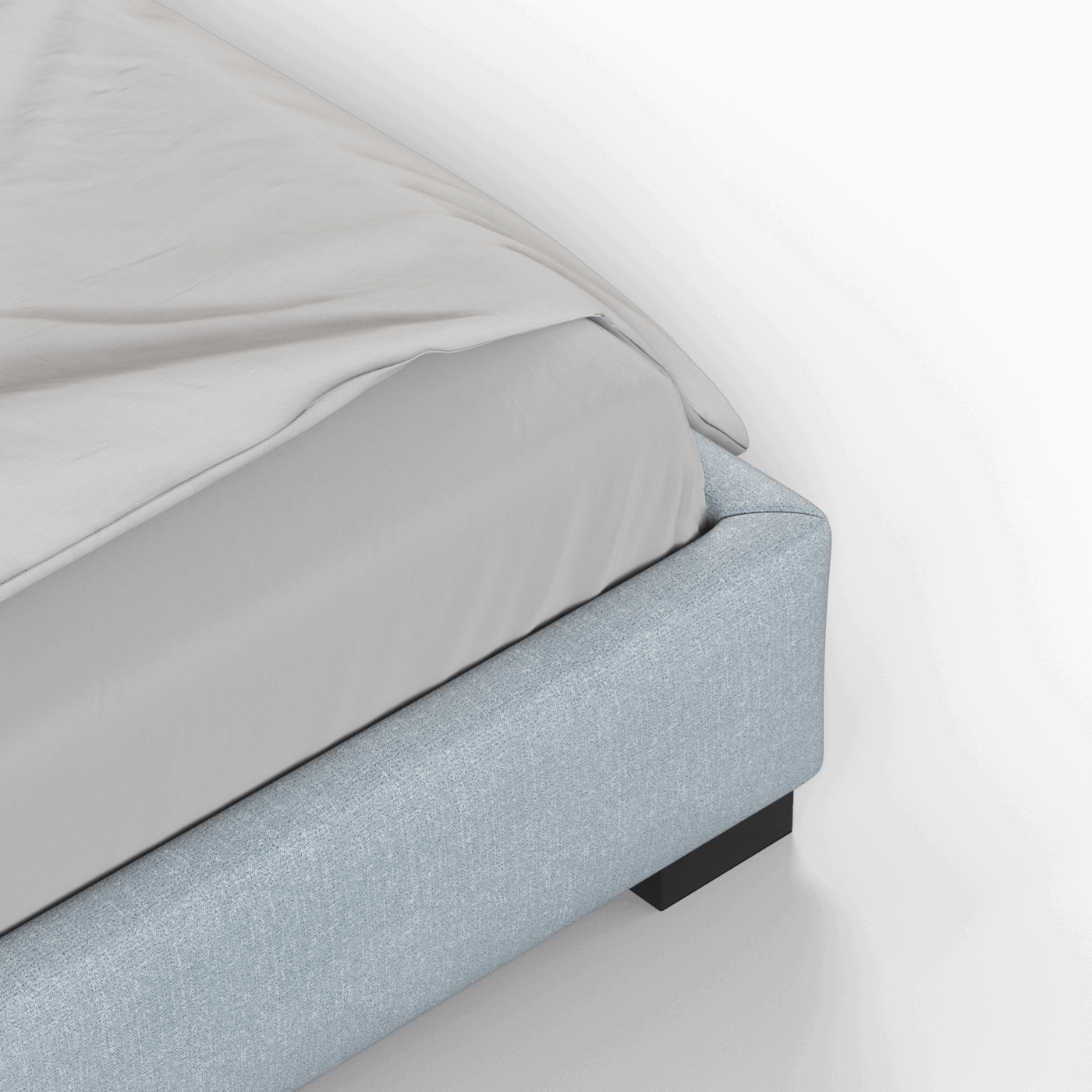 Chloe Upholstered Double Bed in Soft Woven Fabric