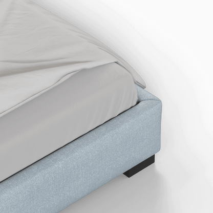 Chloe Upholstered Double Bed in Soft Woven Fabric