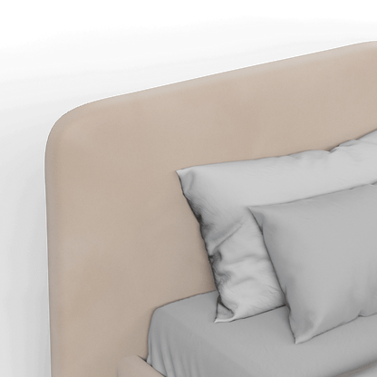 Chloe Upholstered Double Bed in Soft Woven Fabric
