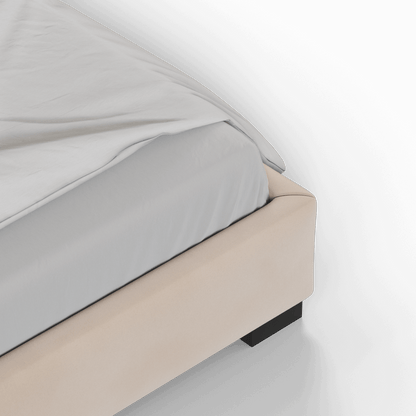 Chloe Upholstered Double Bed in Soft Woven Fabric