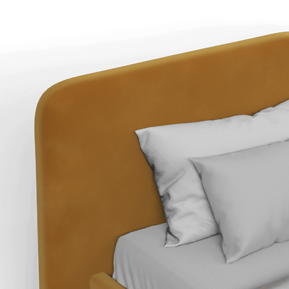 Chloe Upholstered Double Bed in Soft Woven Fabric