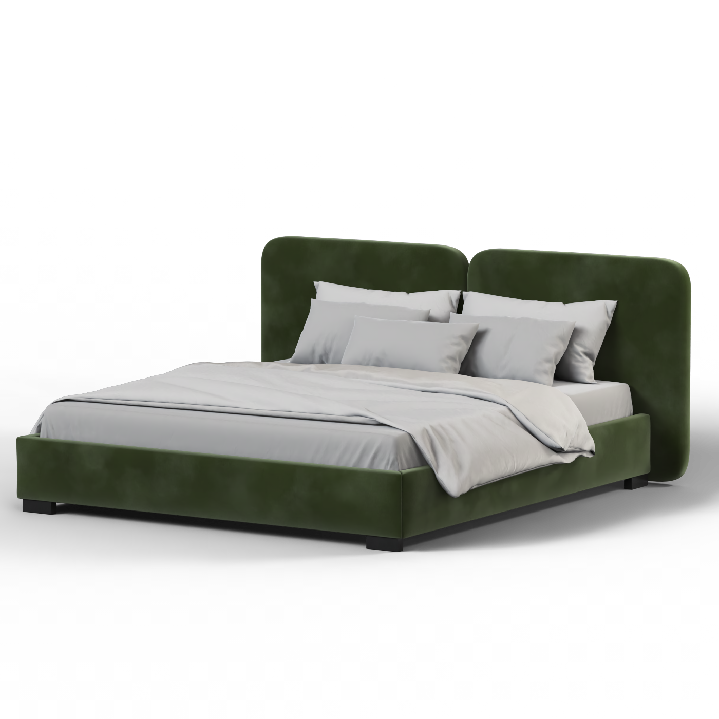 Chloe Upholstered Double Bed in Soft Woven Fabric