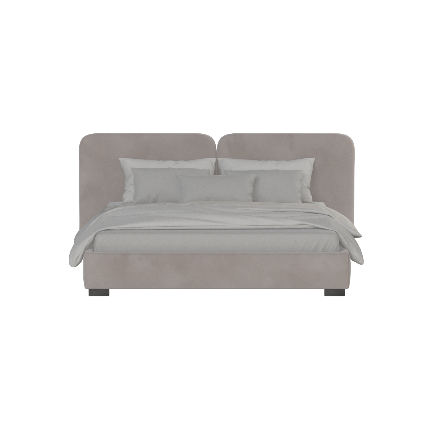 Chloe Upholstered Double Bed in Soft Woven Fabric