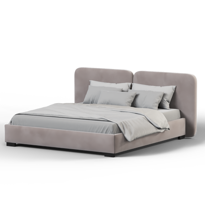Chloe Upholstered Double Bed in Soft Woven Fabric