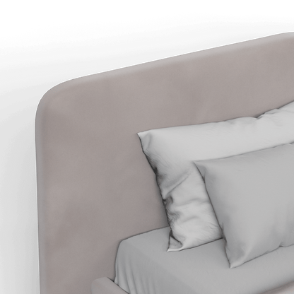 Chloe Upholstered Double Bed in Soft Woven Fabric