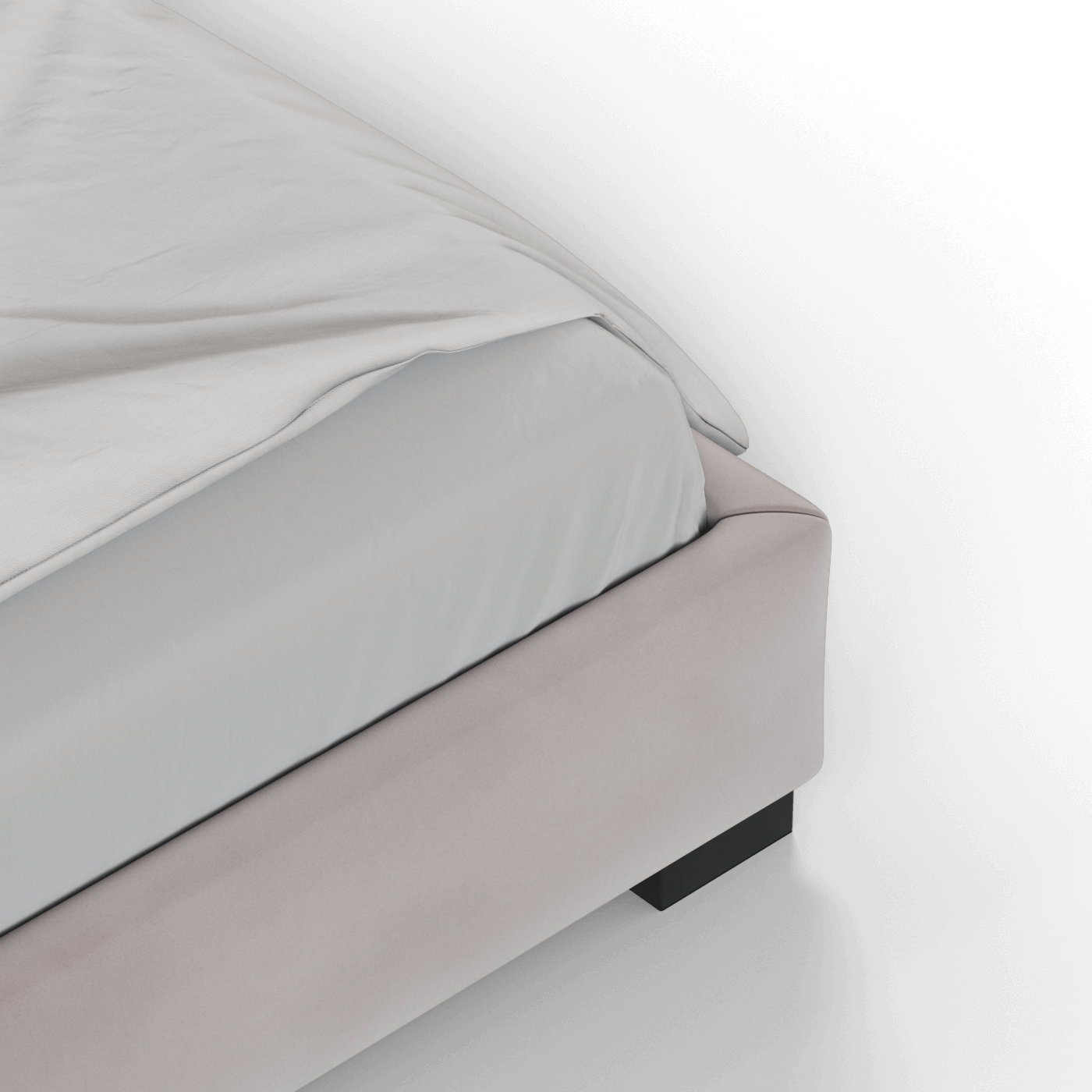 Chloe Upholstered Double Bed in Soft Woven Fabric