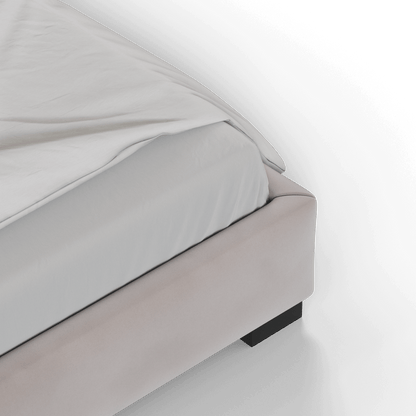 Chloe Upholstered Double Bed in Soft Woven Fabric