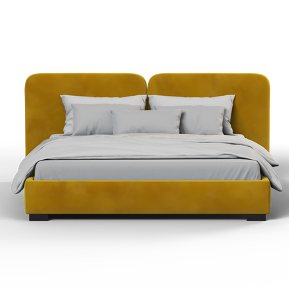 Chloe Upholstered Double Bed in Soft Woven Fabric