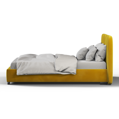 Chloe Upholstered Double Bed in Soft Woven Fabric