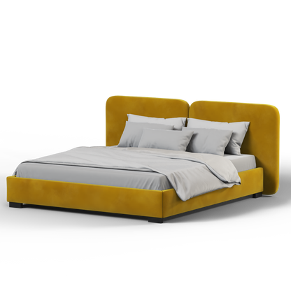 Chloe Upholstered Double Bed in Soft Woven Fabric