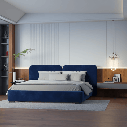 Chloe Upholstered Double Bed in Soft Woven Fabric
