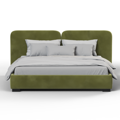 Chloe Upholstered Double Bed in Soft Woven Fabric
