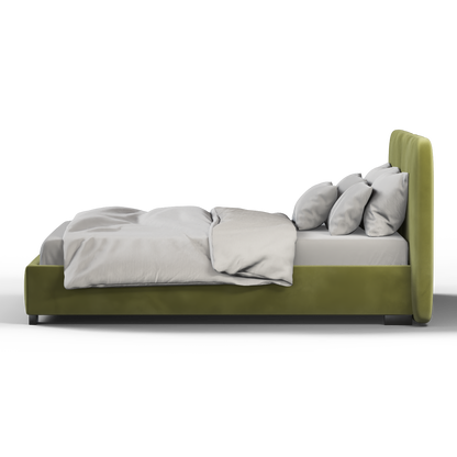 Chloe Upholstered Double Bed in Soft Woven Fabric