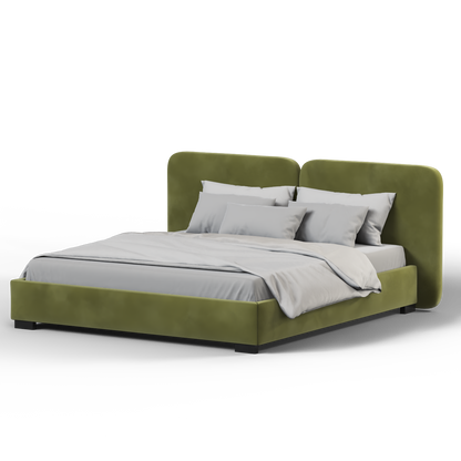 Chloe Upholstered Double Bed in Soft Woven Fabric