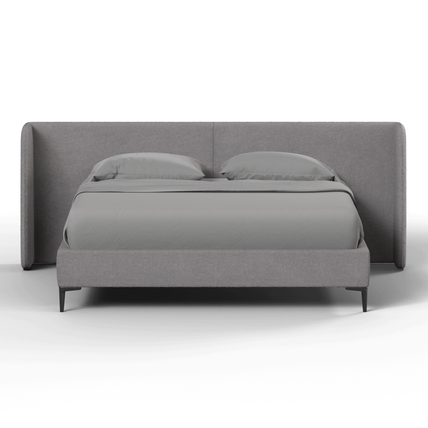 Abbey Uphlostered Bed with Structured Headboard and Refined Lines
