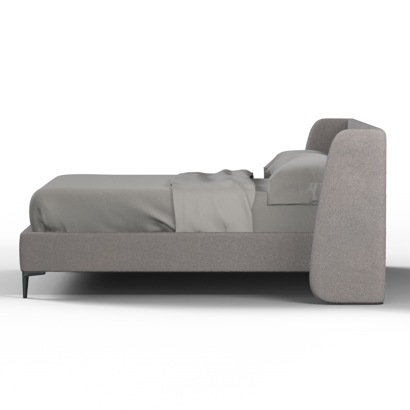 Abbey Uphlostered Bed with Structured Headboard and Refined Lines