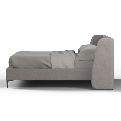 Abbey Uphlostered Bed with Structured Headboard and Refined Lines