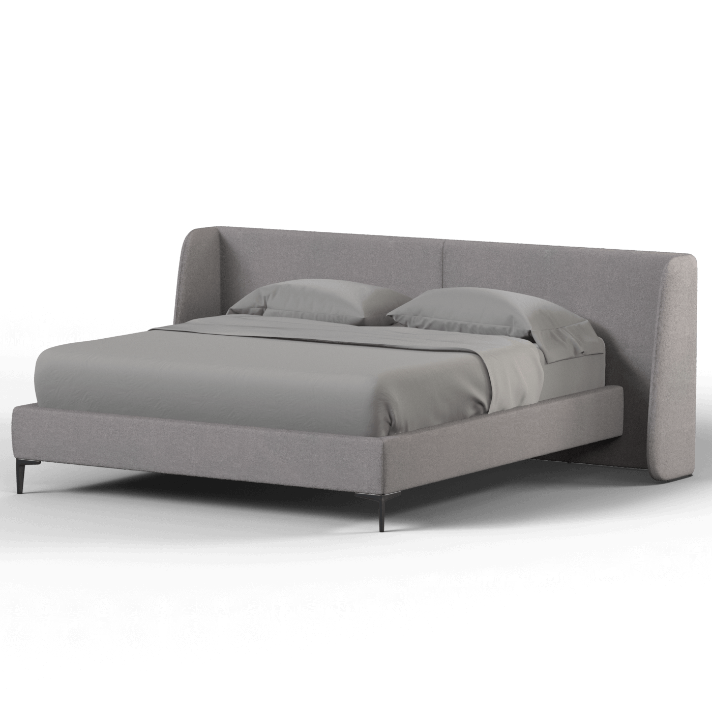Abbey Uphlostered Bed with Structured Headboard and Refined Lines