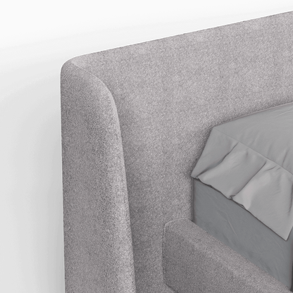 Abbey Uphlostered Bed with Structured Headboard and Refined Lines