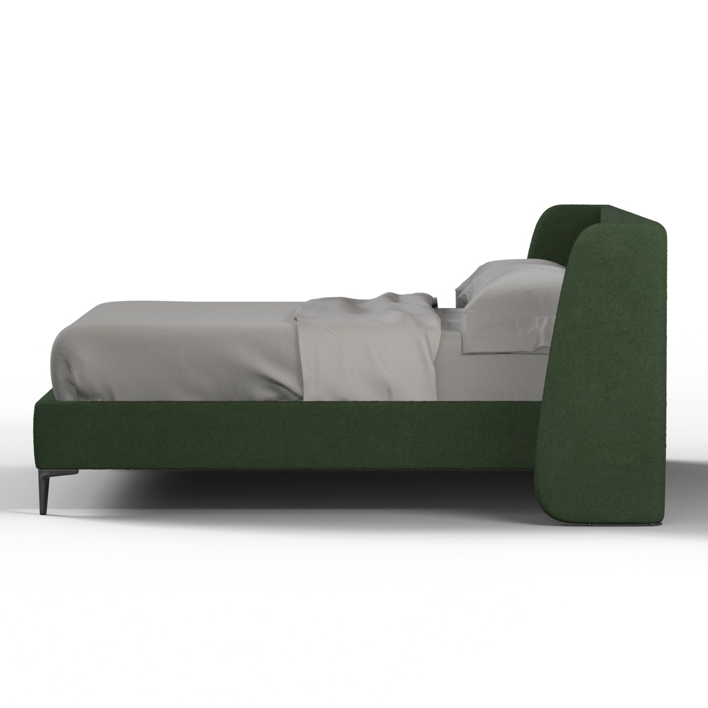 Abbey Uphlostered Bed with Structured Headboard and Refined Lines
