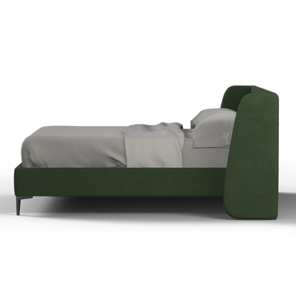 Abbey Uphlostered Bed with Structured Headboard and Refined Lines