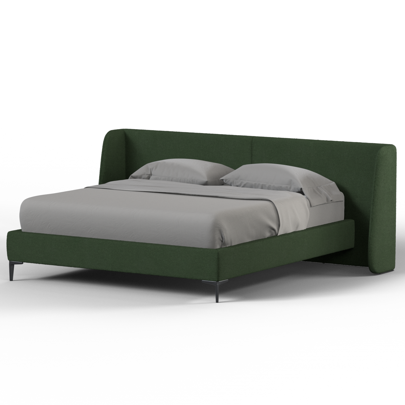 Abbey Uphlostered Bed with Structured Headboard and Refined Lines
