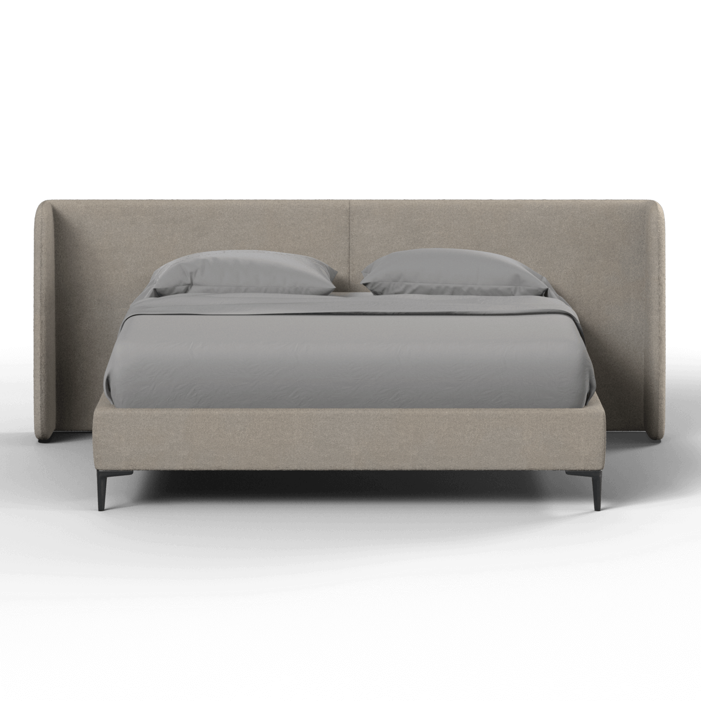 Abbey Uphlostered Bed with Structured Headboard and Refined Lines